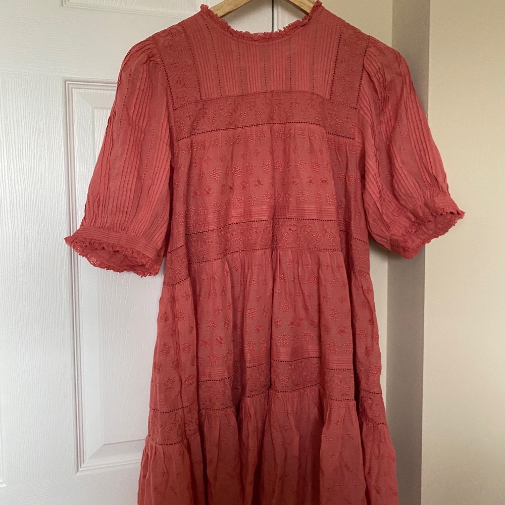 Doen Nerine Mini Dress- Size Small-Coral